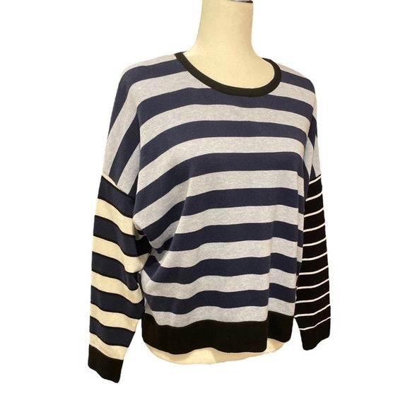 New WISPR Striped Crewneck Silk Blend Sweater - Picture 3 of 8